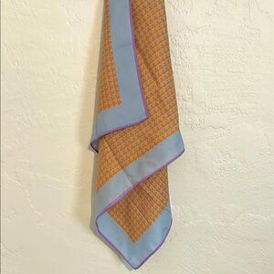 Made in JAPAN Elegant Orange and Blue Lucky Charm Women's Scarf